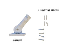 Load image into Gallery viewer, aluminum wall mount flag bracket with a powder-white coat finish
