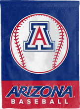 Load image into Gallery viewer, blue and red arizona baseball double sided house flag for college dorm décor
