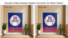 Load image into Gallery viewer, arizona baseball logo reading correctly on both sides of red and blue double sided house flag
