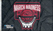 Load image into Gallery viewer, arkansas basketball march madness 2026 flag for college dorm decor
