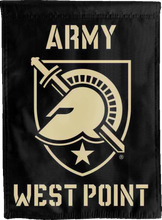 Load image into Gallery viewer, black army west point double sided house flag for college dorm decor
