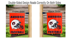 Load image into Gallery viewer, auburn football logo reading correctly on both sides of orange garden flag
