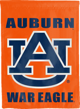 Load image into Gallery viewer, orange auburn war eagle double sided house flag for college dorm decor
