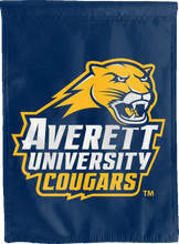 Load image into Gallery viewer, blue averett university cougars double sided house flag for game day decor
