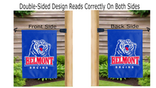 Load image into Gallery viewer, belmont bruins logo reading correctly on both sides of double sided garden flag
