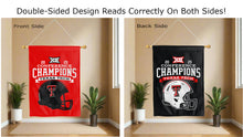 Load image into Gallery viewer, big 12 conference champions 2025 logo reading correctly on both sides of texas tech football house flag
