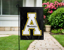 Load image into Gallery viewer, black appalachian state university double sided garden flag for yard decor
