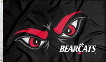 Load image into Gallery viewer, black cincinnati bearcats flag for college dorm decor
