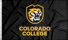 Load image into Gallery viewer, black colorado college tigers flag for college dorm decor
