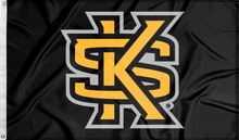 Load image into Gallery viewer, black kennesaw state university flag for college dorm decor
