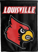 Load image into Gallery viewer, black louisville university double sided house flag for man cave decor
