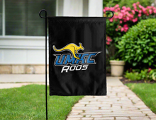 Load image into Gallery viewer, black umkc roos double sided garden flag for yard decor
