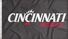 Load image into Gallery viewer, black university of cincinnati bearcats flag for college dorm decor
