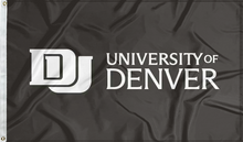 Load image into Gallery viewer, black university of denver flag for college dorm decor
