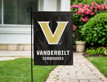 Load image into Gallery viewer, black vanderbilt university double sided garden flag for yard decor
