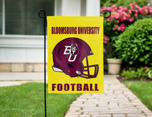 Load image into Gallery viewer, bloomsburg university garden flag for yard decor hung outside the driveway
