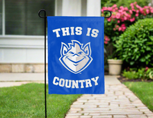 Load image into Gallery viewer, blue garden flag with this is saint louis billikens country logo for yard decor
