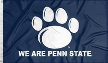 Load image into Gallery viewer, blue penn state university flag with we are penn state logo for college dorm decor
