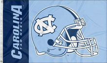 Load image into Gallery viewer, blue unc football flag for college dorm decor
