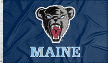 Load image into Gallery viewer, blue university of maine bears flag for college dorm decor
