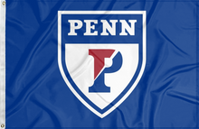 Load image into Gallery viewer, blue upenn flag for college dorm decor
