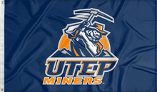 Load image into Gallery viewer, blue utep miners flag for college dorm decor
