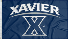 Load image into Gallery viewer, blue xavier university flag for college dorm decor
