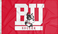 Load image into Gallery viewer, red boston university terriers soccer flag for college dorm decor
