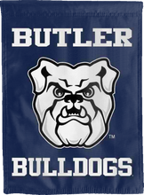 Load image into Gallery viewer, butler university double sided house flag hung outside for man cave decor
