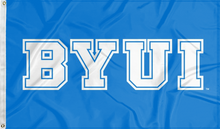Load image into Gallery viewer, blue byu idaho flag for college dorm decor

