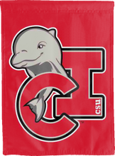Load image into Gallery viewer, red california state university channel islands double sided house flag for game day decor
