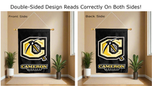 Load image into Gallery viewer, black cameron university double sided house flag for man cave decor
