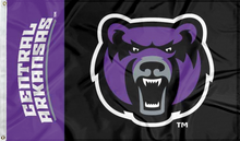 Load image into Gallery viewer, central arkansas bears flag for college dorm decor
