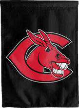 Load image into Gallery viewer, black central missouri mules double sided house flag for college dorm decor
