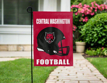 Load image into Gallery viewer, central washington football double sided garden flag for yard decor
