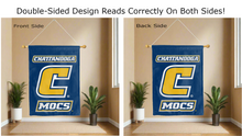Load image into Gallery viewer, chattanooga c mocs logo reading correctly on both sides of blue double sided house flag
