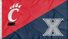 Load image into Gallery viewer, cincinnati-xavier-house-divided-flag-for-college-dorm-decor

