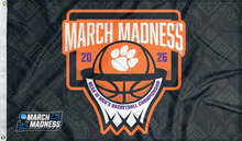 Load image into Gallery viewer, clemson basketball march madness 2026 flag for college dorm decor
