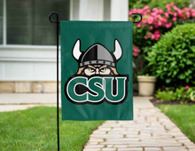 Load image into Gallery viewer, green cleveland state university double sided garden flag for yard decor
