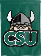 Load image into Gallery viewer, green cleveland state university double sided house flag for man cave decor
