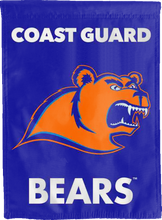 Load image into Gallery viewer, blue coast guard bears double sided house flag for game day decor

