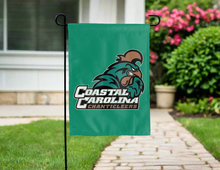 Load image into Gallery viewer, teal coastal carolina chanticleers double sided garden flag for yard decor
