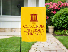 Load image into Gallery viewer, gold concordia university chicago double sided garden flag for yard decor
