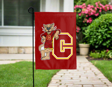 Load image into Gallery viewer, red concordia university chicago mascot double sided garden flag for yard decor
