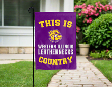 Load image into Gallery viewer, double sided garden flag for this is western illinois leathernecks country logo for yard decor
