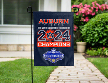 Load image into Gallery viewer, Auburn SEC Men's Basketball Tournament Champions Garden Flag 2024 hung for yard decor
