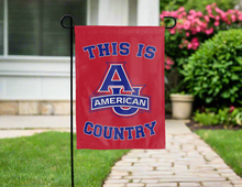 Load image into Gallery viewer, double sided garden flag with this is american university logo for yard decor
