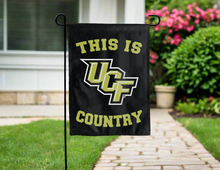 Load image into Gallery viewer, double sided garden flag with this is ucf country logo for yard decor

