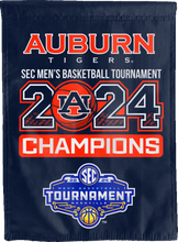 Load image into Gallery viewer, Auburn SEC Men's Basketball Tournament Champions house Flag hung for man cave decor
