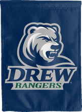 Load image into Gallery viewer, blue drew university double sided house flag for game day decor
